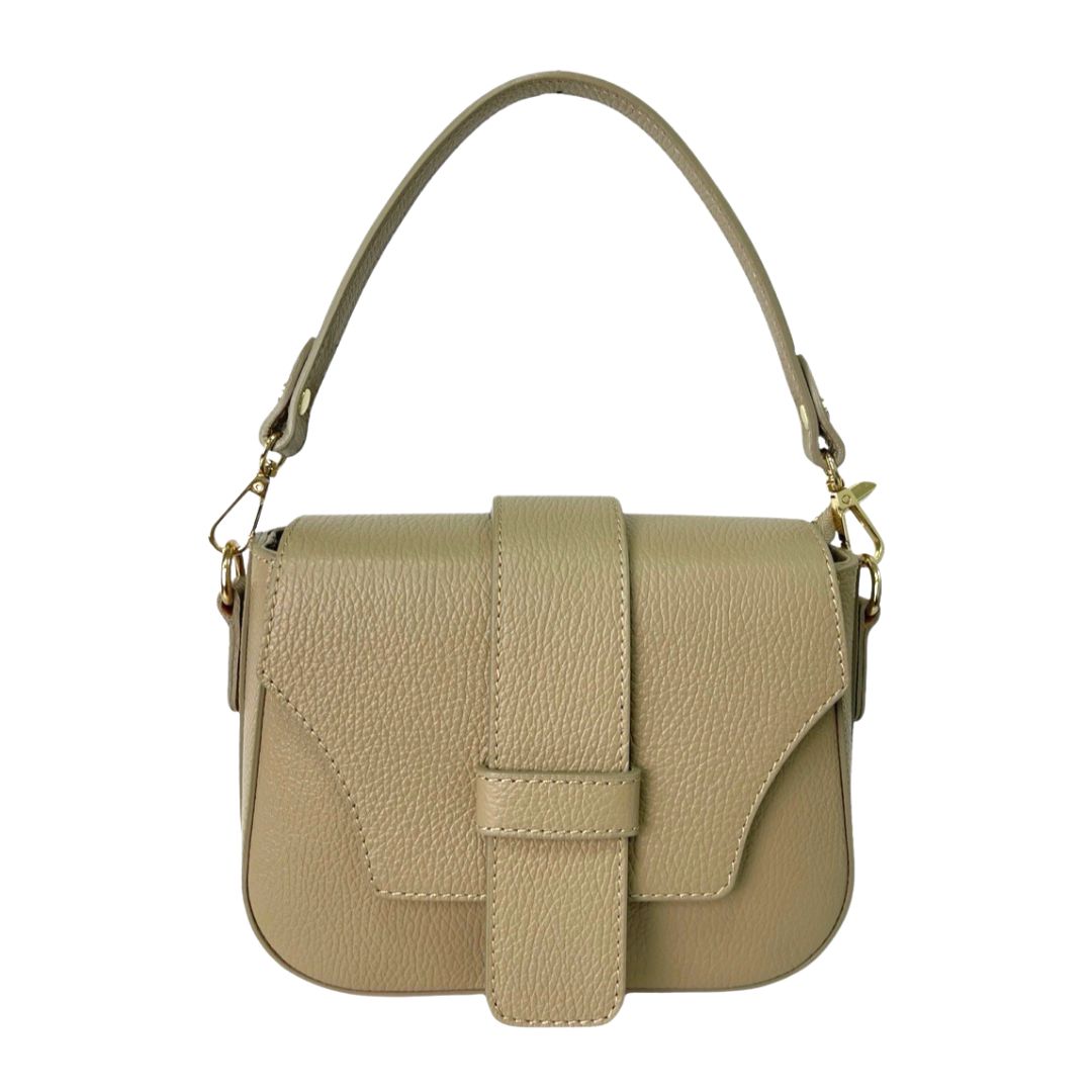 NEW YORK Leather Hand Bag/Crossbody Bag | Taupe
