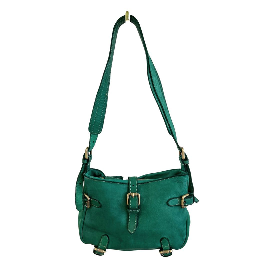 SHANE Leather Shoulder Bag | EMERALD GREEN