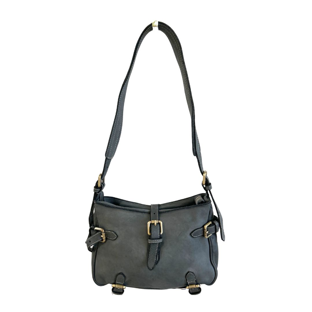 SHANE Leather Shoulder Bag | GREY