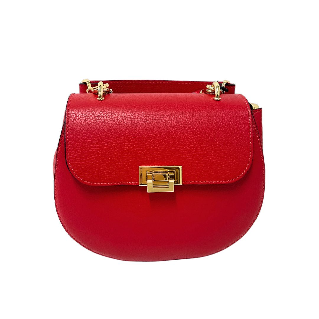 Rounded Leather Multiway Bag | Red
