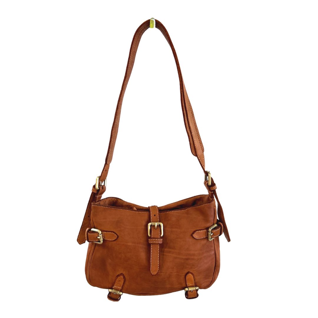SHANE Leather Shoulder Bag | TAN