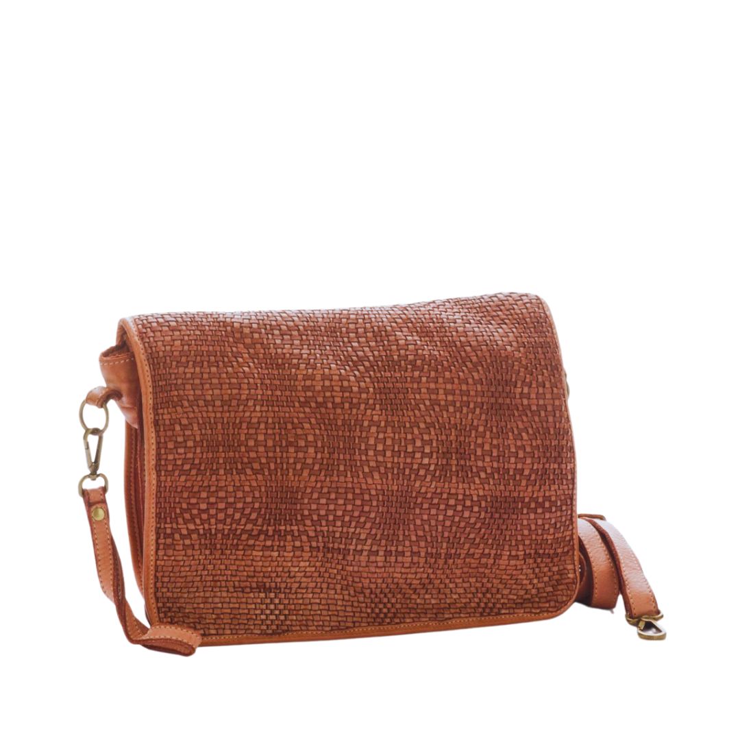 SILVINA wave weave Cross-body Bag | Terracotta