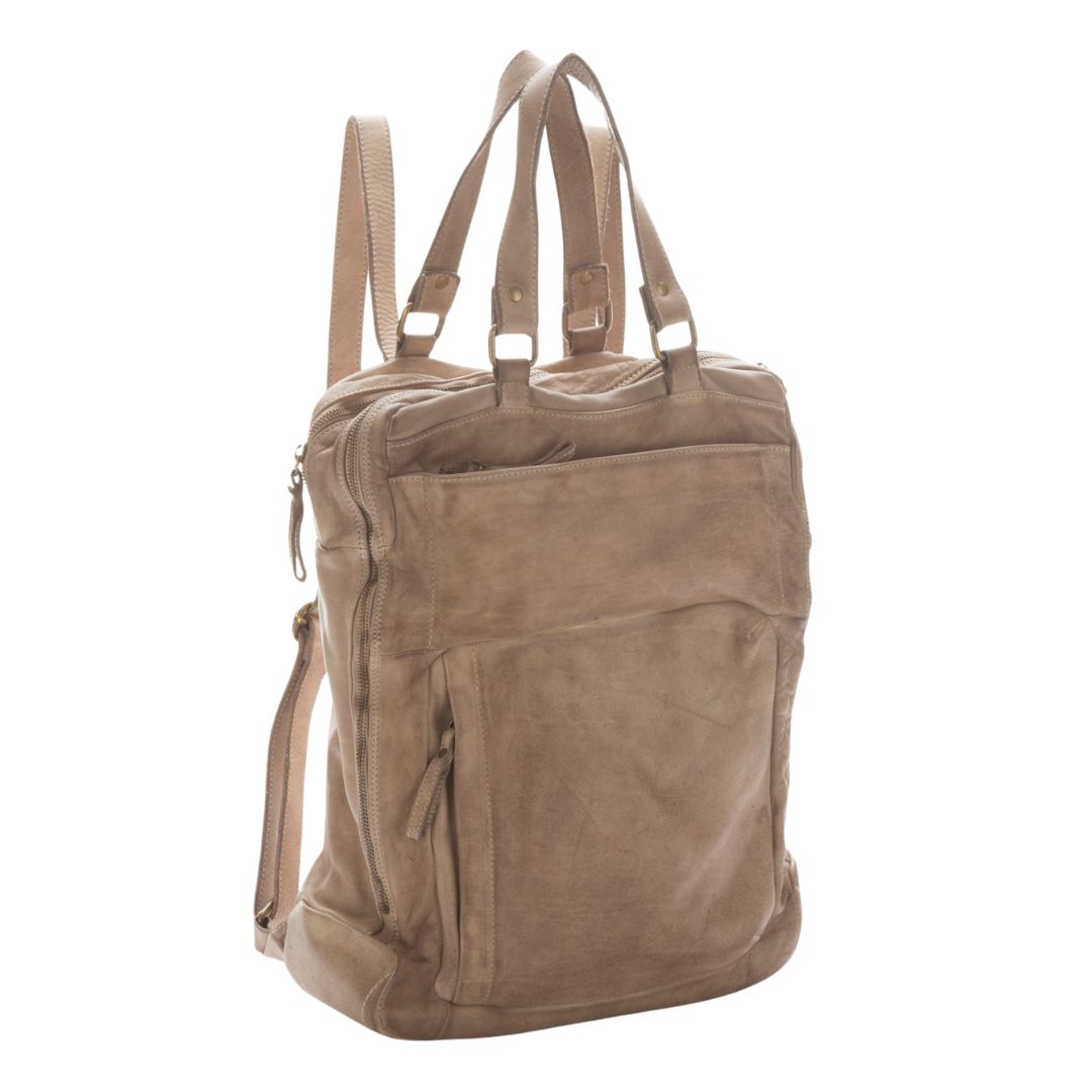 AIDA Leather Backpack | Taupe