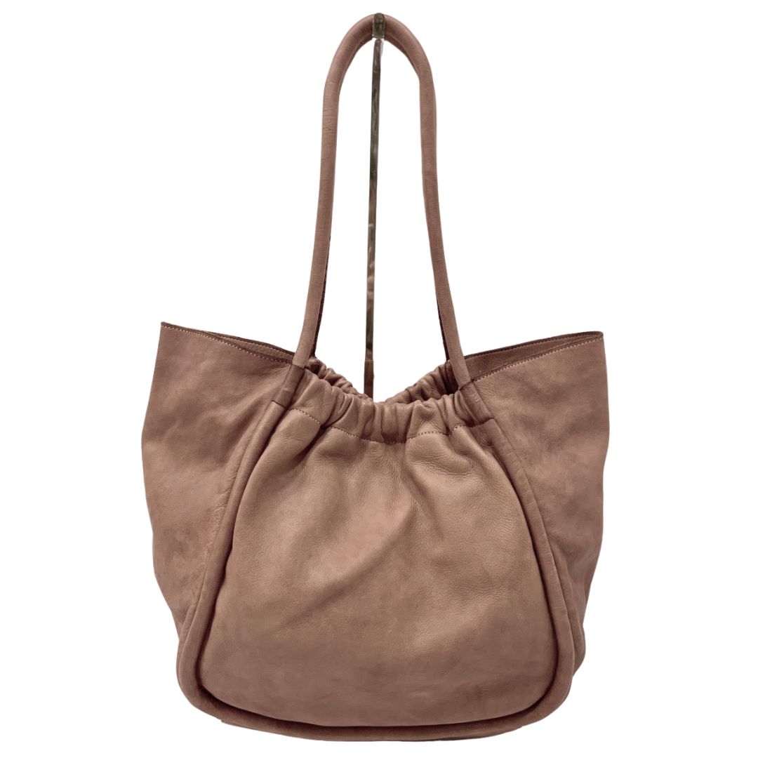 VIVIAN Leather Shopper Bag with Magnet Closure | TAUPE
