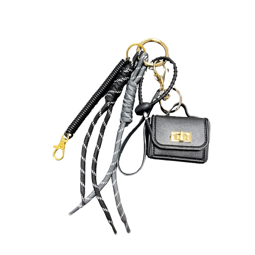 Mini Hand Bag Charm Keyring | Black - The Leather Mob