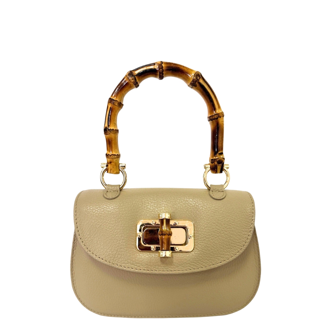 MONTECARLO Pebble Leather Handbag | Taupe
