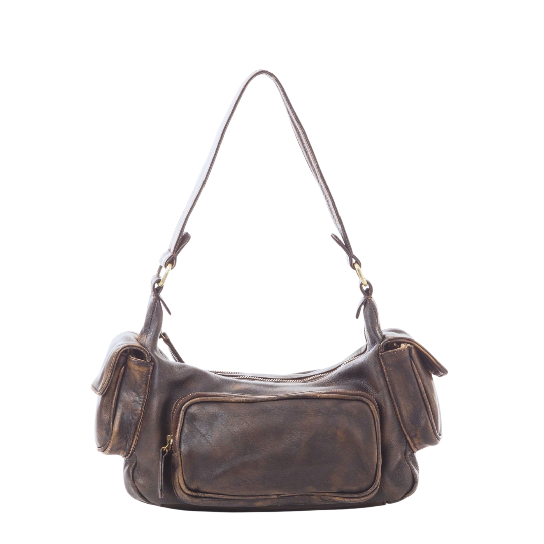 ZOE Leather Shoulder Bag | Dark Brown - The Leather Mob