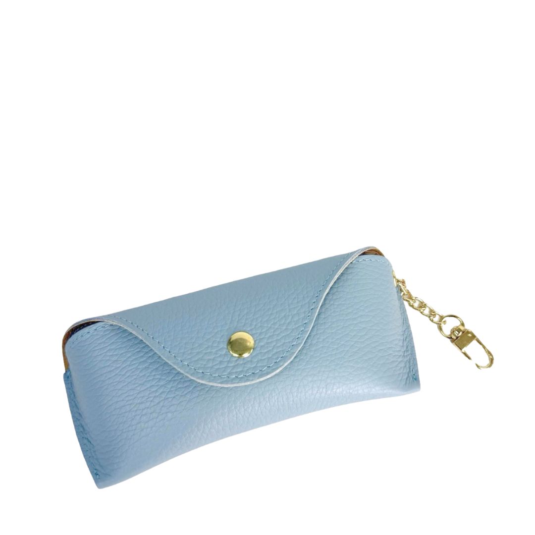 Modern Buttoned Leather Glasses Case | Tan - The Leather Mob