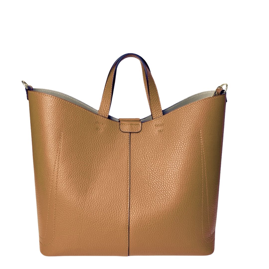 MADDALENA  Leather Tote Bag | Tan